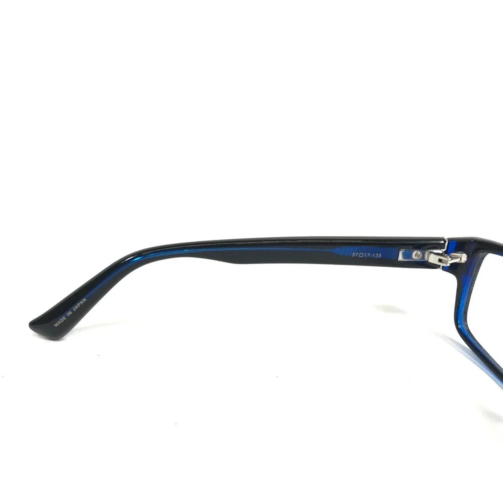 Sama Eyeglasses Frames Strada BLK/DENIM Black Clear Blue Full Rim 57-17-135